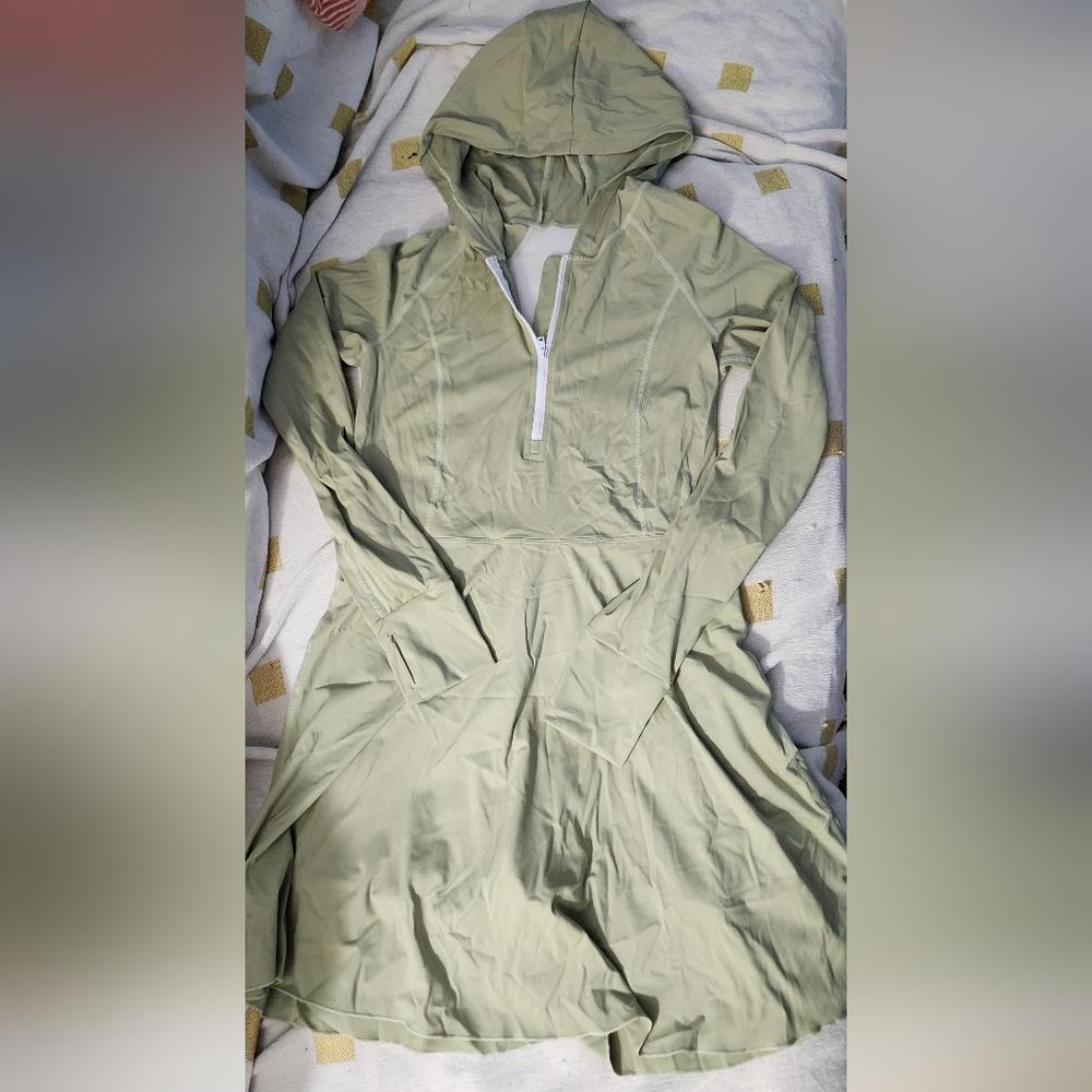 Halara Olive Hooded Dress With Built In Shorts